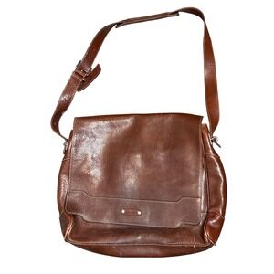 Vintage‎ Cole Haan Brown Leather Messenger Bag Shoulder Strap Crossbody Work